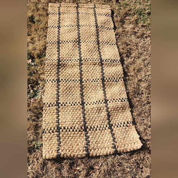 ANTHROPOLOGIE Windowpane Jute Runner - Picture 4 of 8